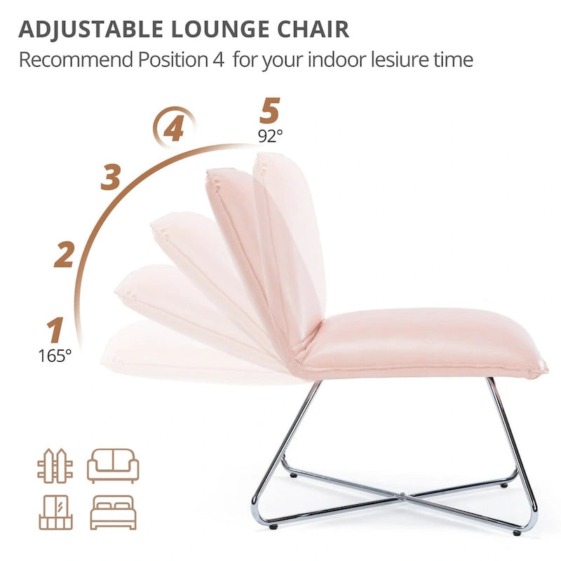 Fauteuil d'appoint Mid-Century en similicuir avec dossier réglable | 8 coloris