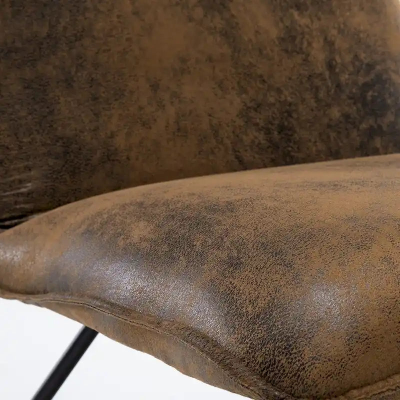 Fauteuil d'appoint Mid-Century en similicuir avec dossier réglable | 8 coloris
