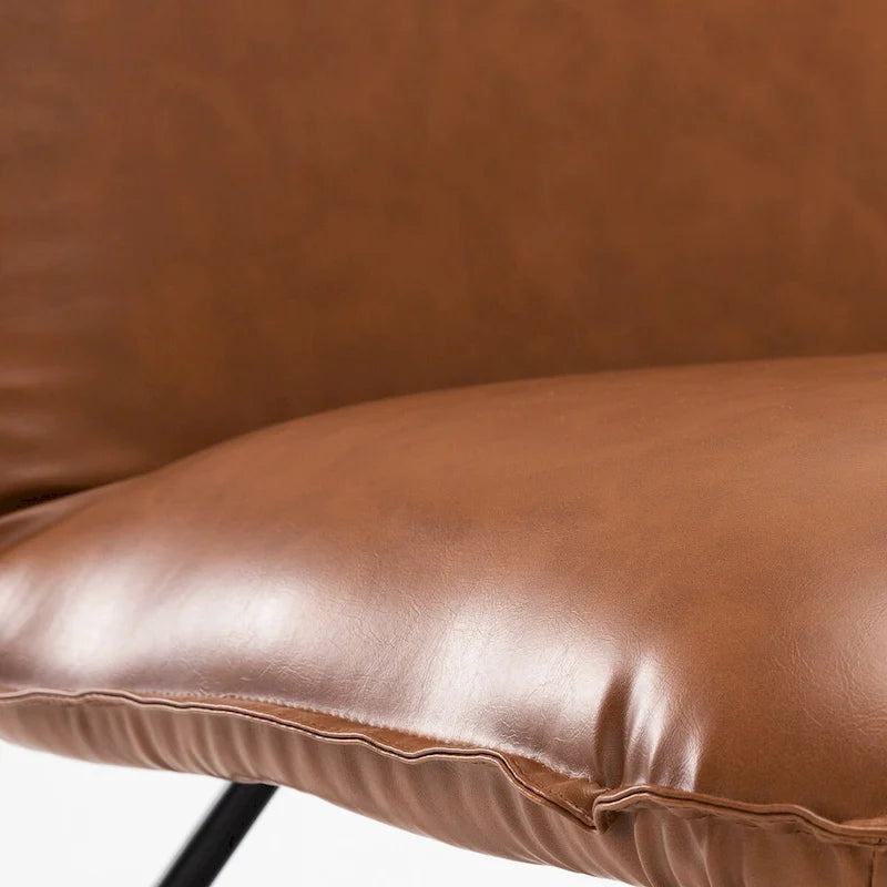 Fauteuil d'appoint Mid-Century en similicuir avec dossier réglable | 8 coloris