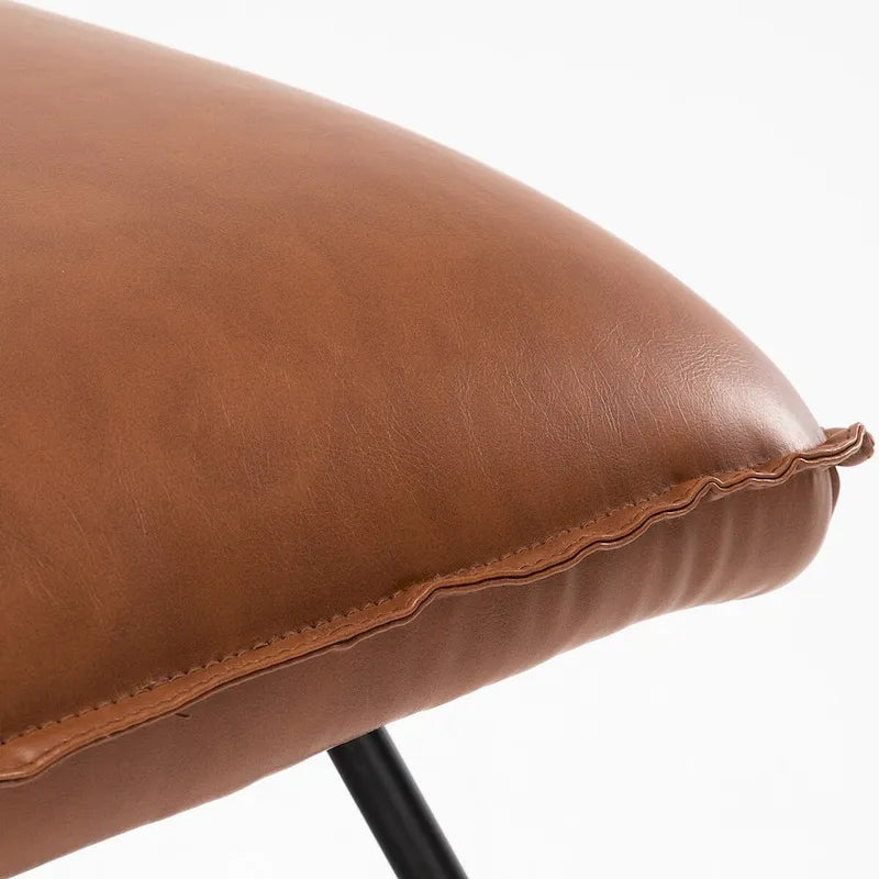 Fauteuil d'appoint Mid-Century en similicuir avec dossier réglable | 8 coloris