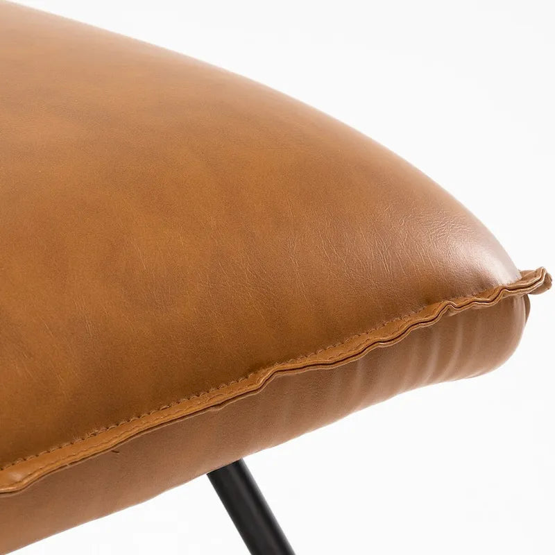 Fauteuil d'appoint Mid-Century en similicuir avec dossier réglable | 8 coloris