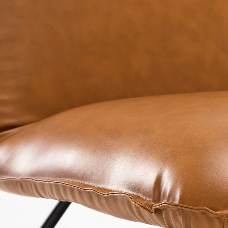 Fauteuil d'appoint Mid-Century en similicuir avec dossier réglable | 8 coloris