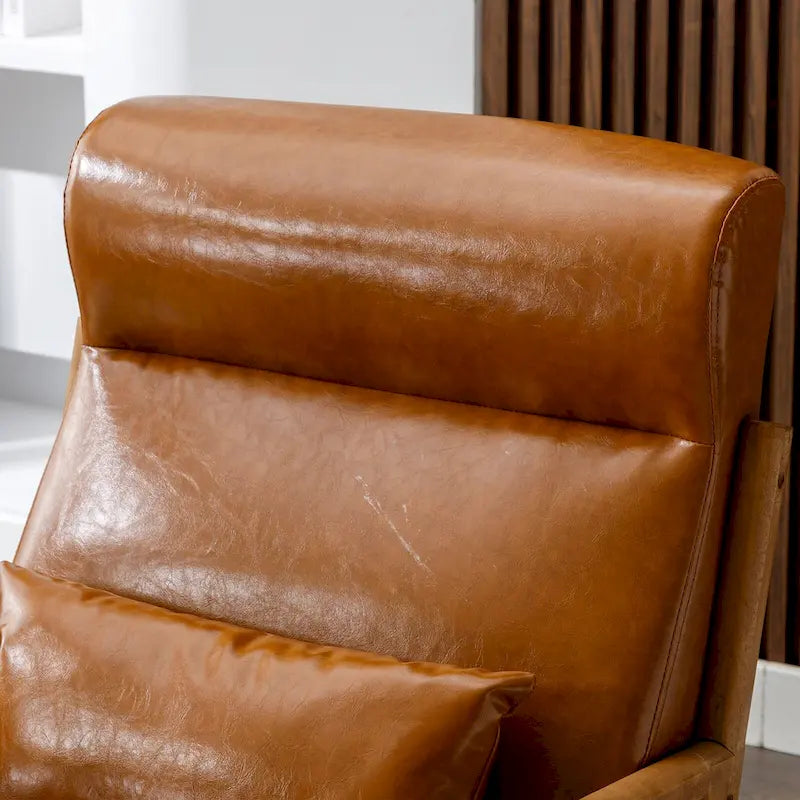 Fauteuil d'appoint 26" en mélange de lin avec pieds en bois et coussin lombaire | 3 couleurs