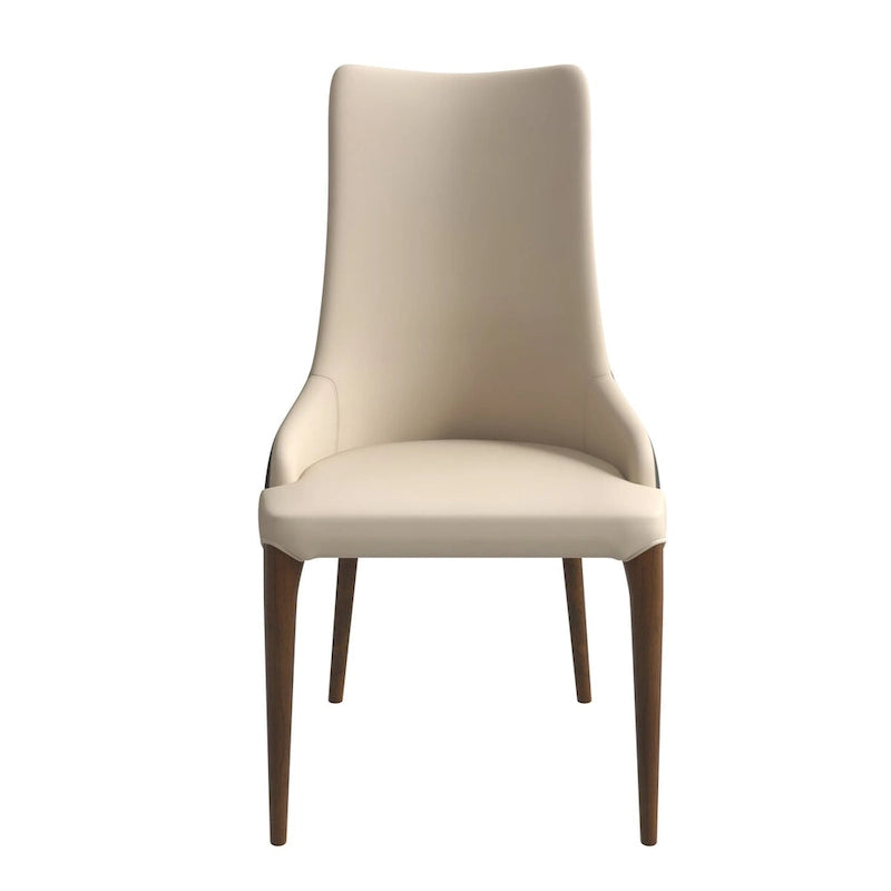 Chaise de salle à manger capitonnée à haut dossier avec pieds en bois de frêne