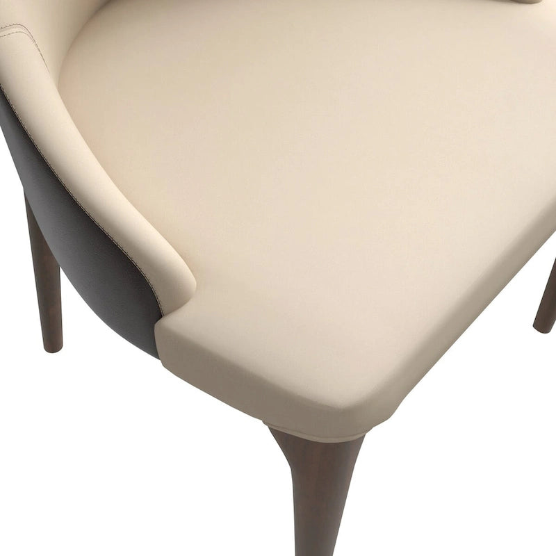 Chaise de salle à manger capitonnée à haut dossier avec pieds en bois de frêne