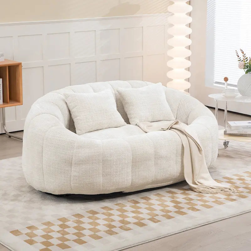 Causeuse-Pouf Grande Hauteur Chenille
