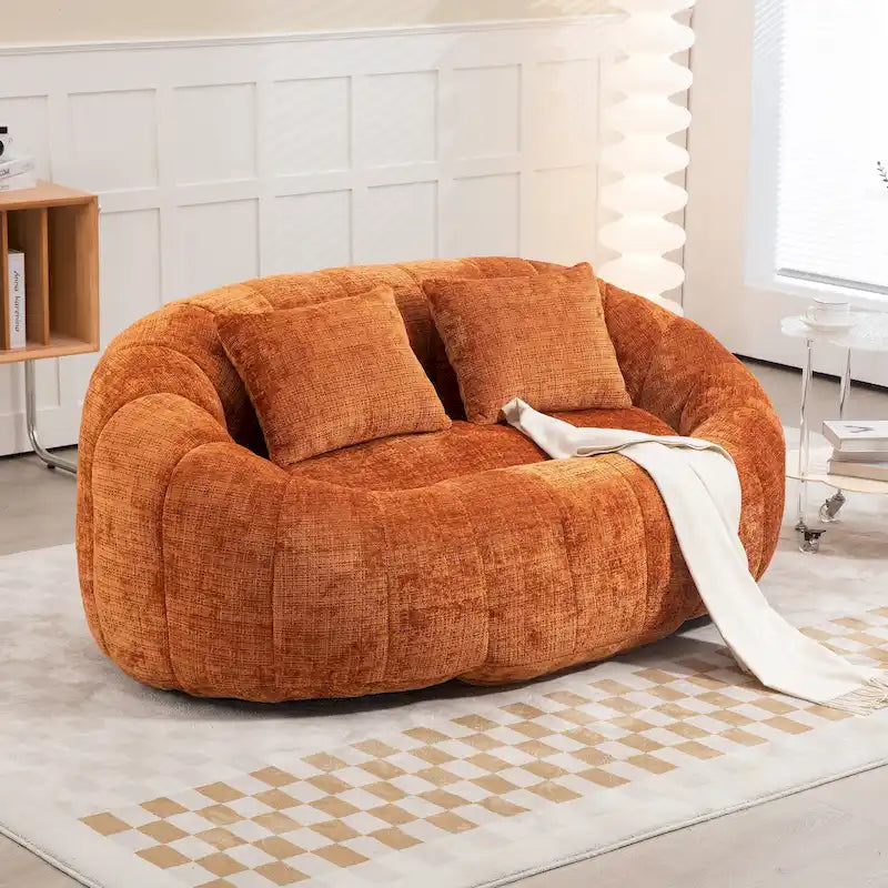 Causeuse-Pouf Grande Hauteur Chenille