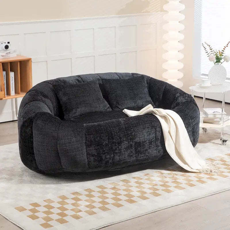 Causeuse-Pouf Grande Hauteur Chenille
