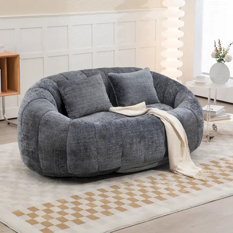 Causeuse-Pouf Grande Hauteur Chenille