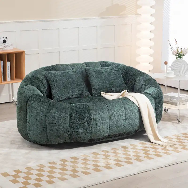 Causeuse-Pouf Grande Hauteur Chenille