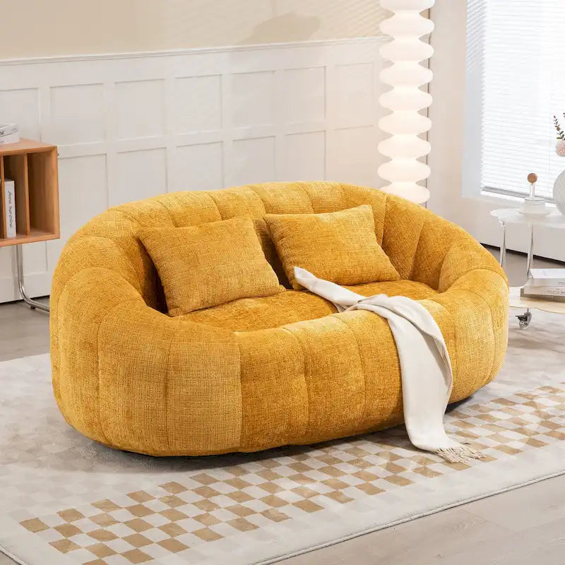 Causeuse-Pouf Grande Hauteur Chenille