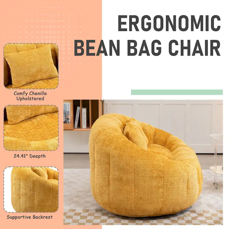 Causeuse-Pouf Grande Hauteur Chenille