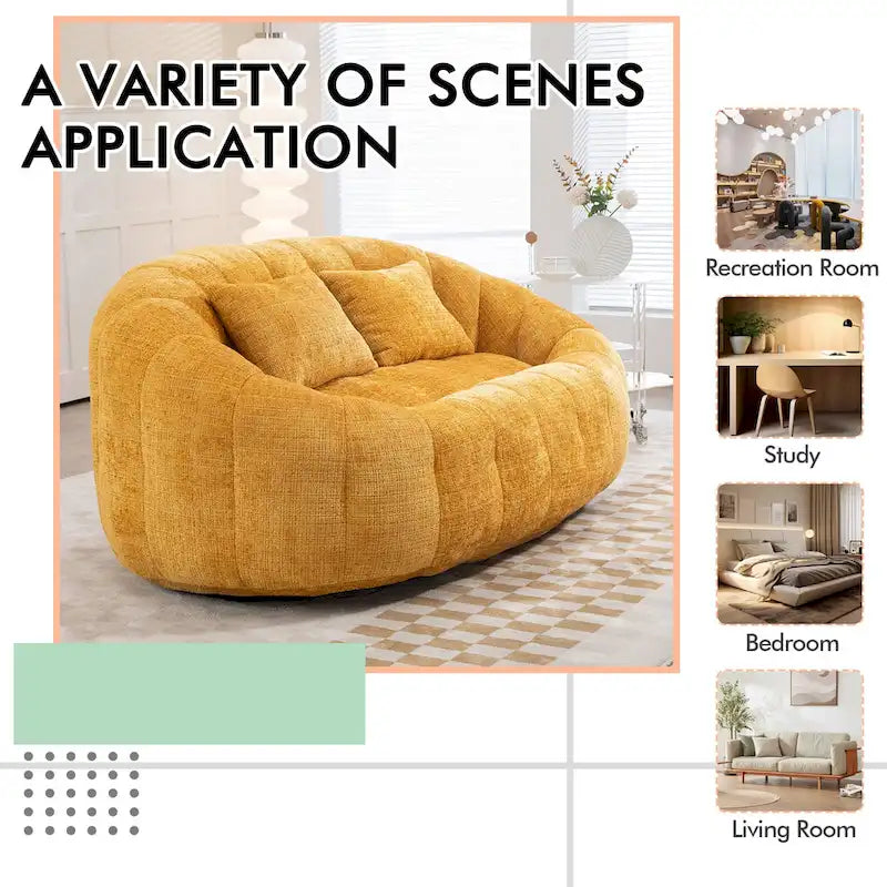 Causeuse-Pouf Grande Hauteur Chenille