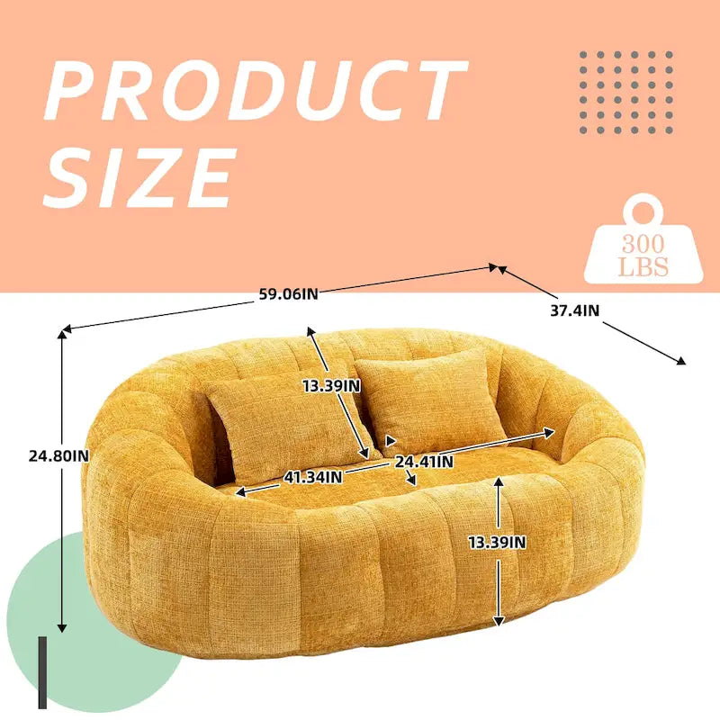 Causeuse-Pouf Grande Hauteur Chenille
