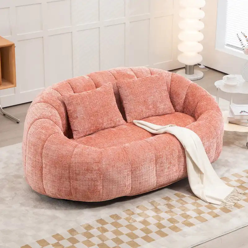 Causeuse-Pouf Grande Hauteur Chenille