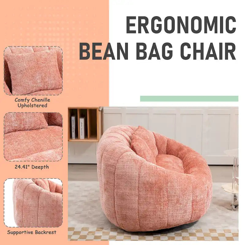 Causeuse-Pouf Grande Hauteur Chenille