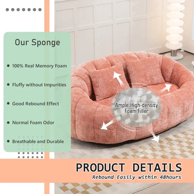 Causeuse-Pouf Grande Hauteur Chenille