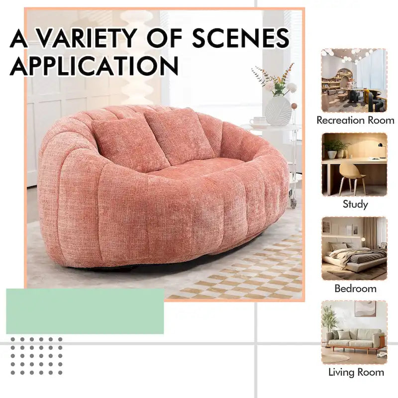 Causeuse-Pouf Grande Hauteur Chenille