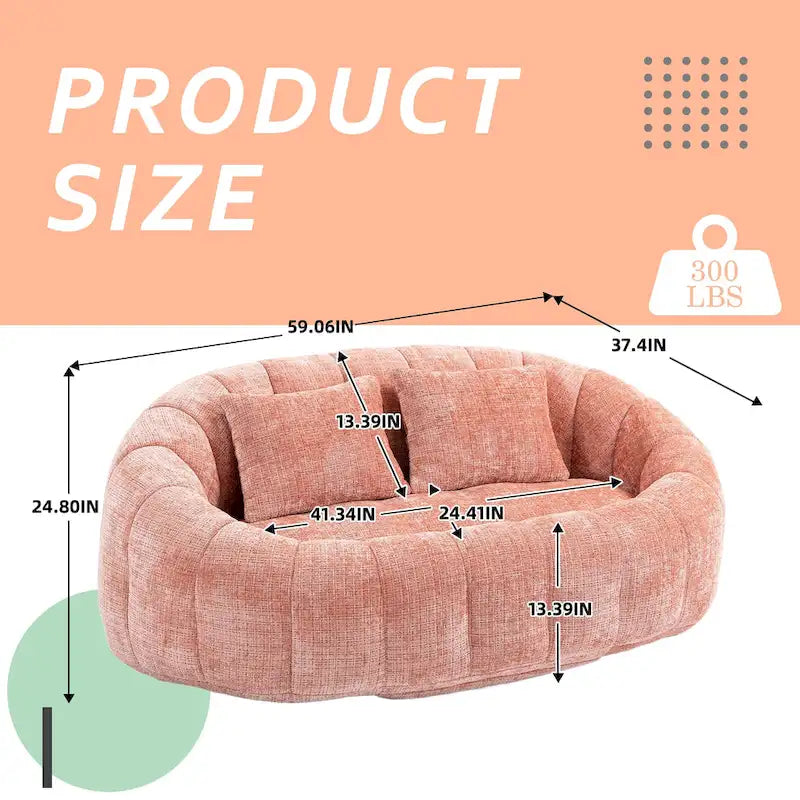 Causeuse-Pouf Grande Hauteur Chenille