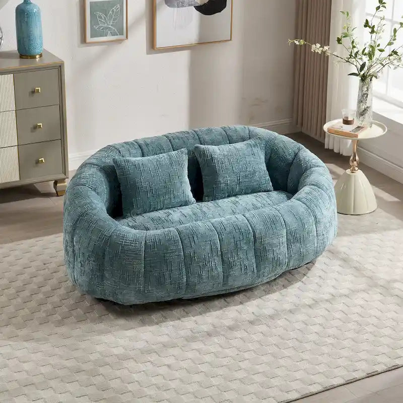 Causeuse-Pouf Grande Hauteur Chenille