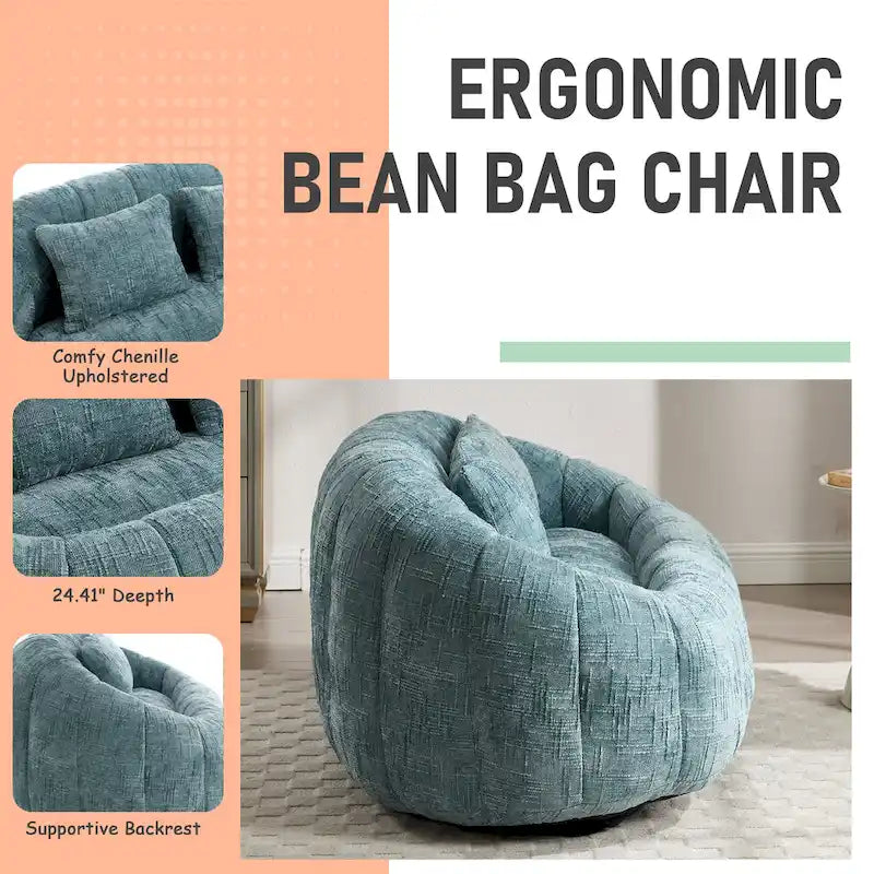 Causeuse-Pouf Grande Hauteur Chenille