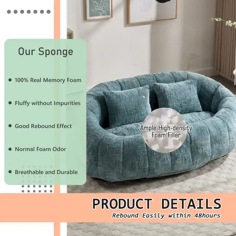 Causeuse-Pouf Grande Hauteur Chenille