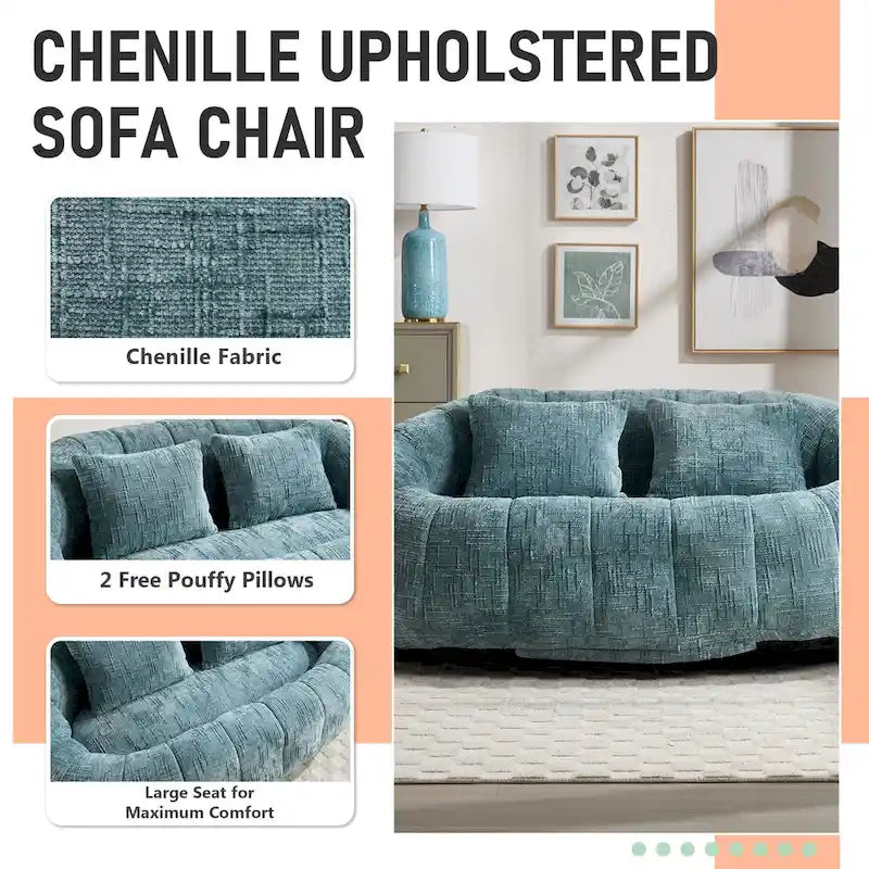 Causeuse-Pouf Grande Hauteur Chenille