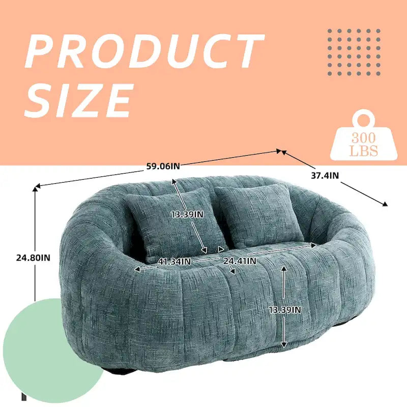 Causeuse-Pouf Grande Hauteur Chenille