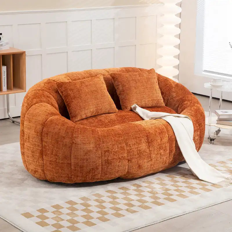 Causeuse-Pouf Grande Hauteur Chenille