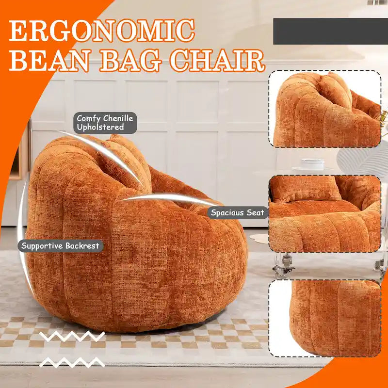 Causeuse-Pouf Grande Hauteur Chenille