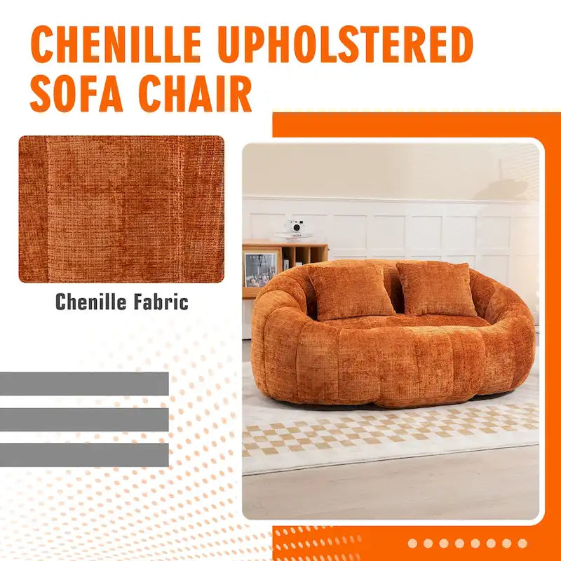 Causeuse-Pouf Grande Hauteur Chenille