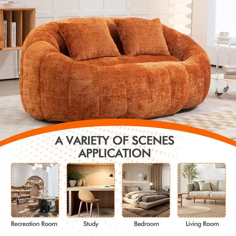 Causeuse-Pouf Grande Hauteur Chenille