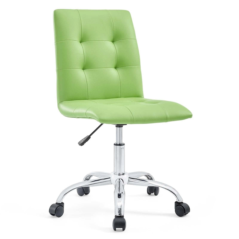 Chaise de bureau sans accoudoirs à dossier mi-hauteur capitonnée