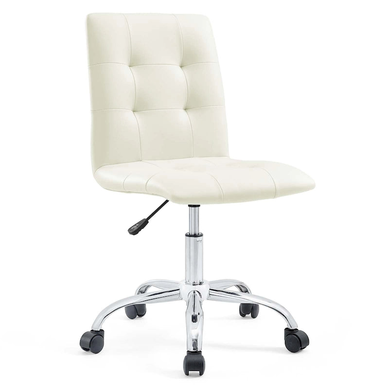 Chaise de bureau sans accoudoirs à dossier mi-hauteur capitonnée