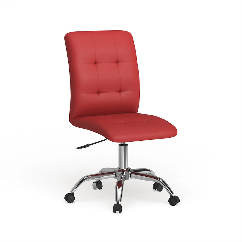 Chaise de bureau sans accoudoirs à dossier mi-hauteur capitonnée