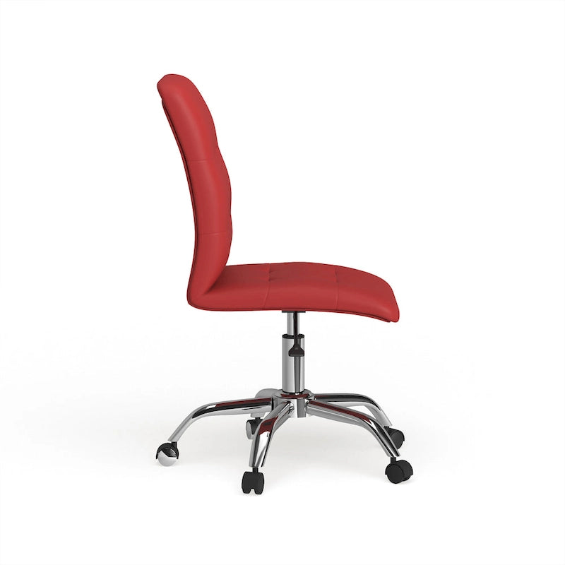 Chaise de bureau sans accoudoirs à dossier mi-hauteur capitonnée