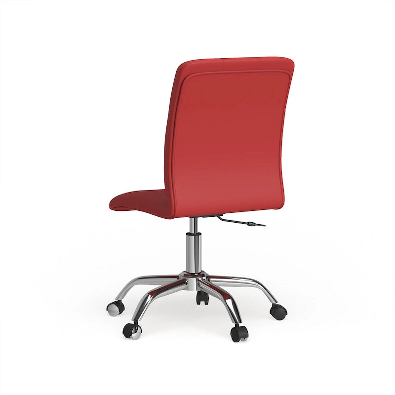 Chaise de bureau sans accoudoirs à dossier mi-hauteur capitonnée