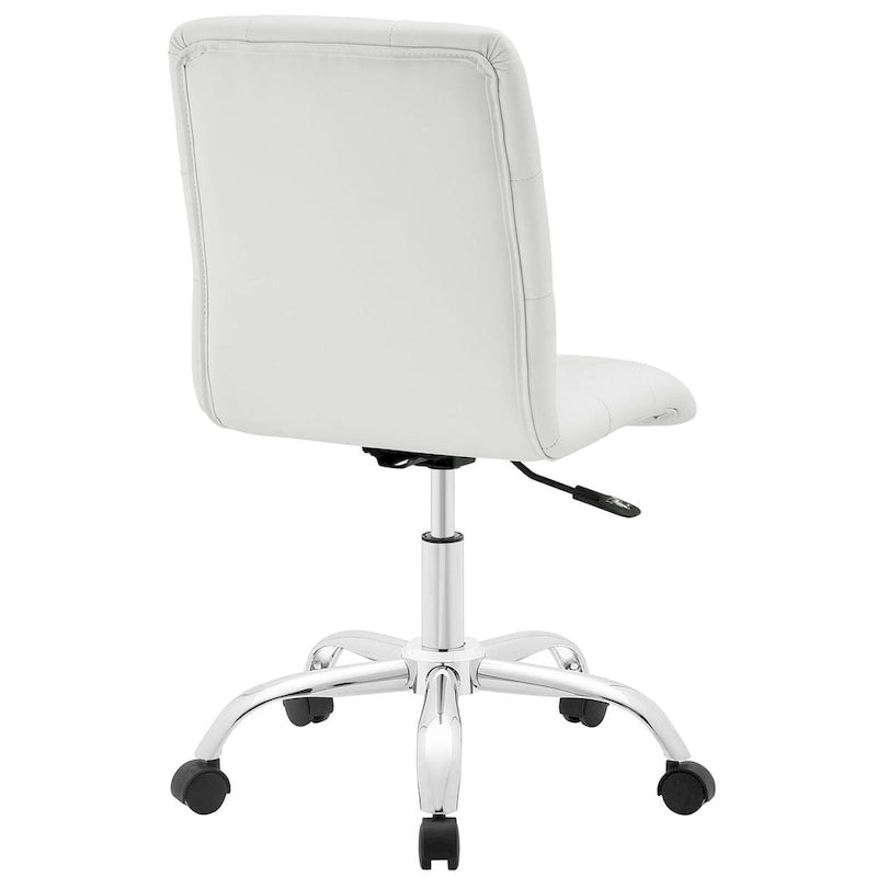 Chaise de bureau sans accoudoirs à dossier mi-hauteur capitonnée