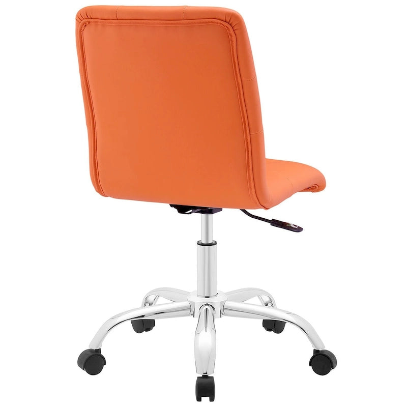 Chaise de bureau sans accoudoirs à dossier mi-hauteur capitonnée