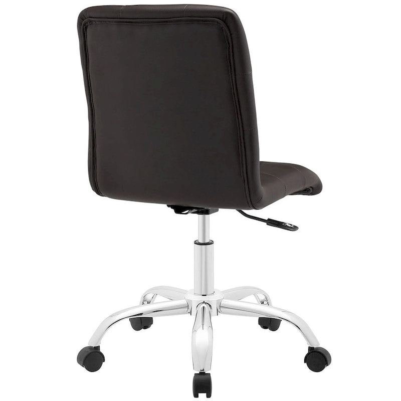 Chaise de bureau sans accoudoirs à dossier mi-hauteur capitonnée