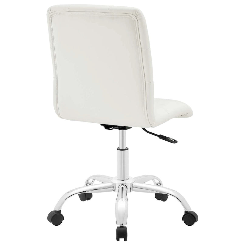 Chaise de bureau sans accoudoirs à dossier mi-hauteur capitonnée