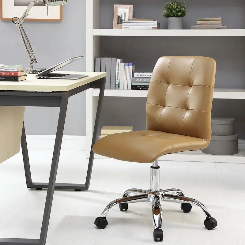 Chaise de bureau sans accoudoirs à dossier mi-hauteur capitonnée