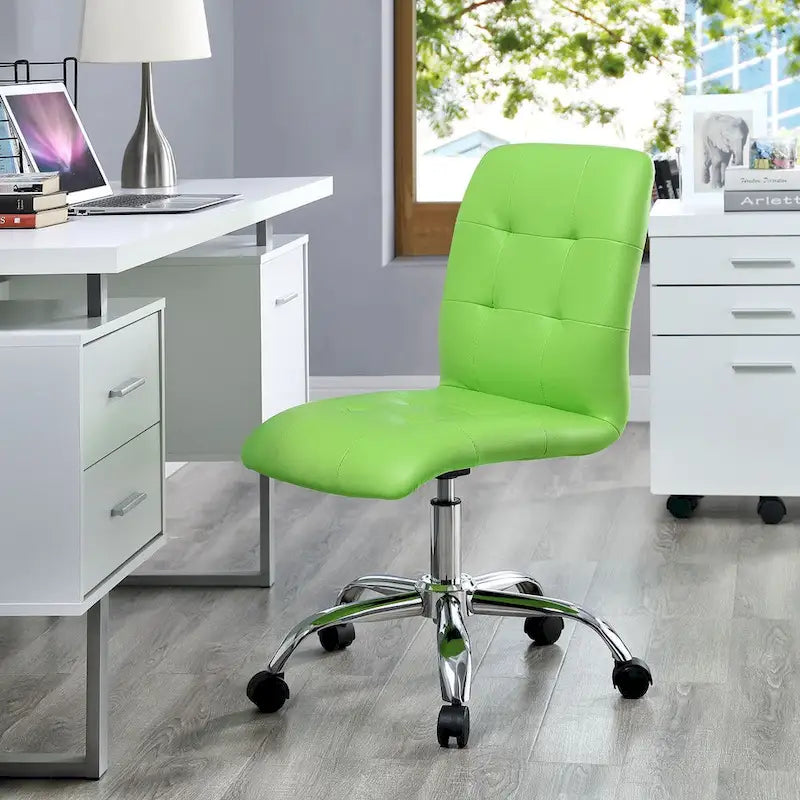Chaise de bureau sans accoudoirs à dossier mi-hauteur capitonnée