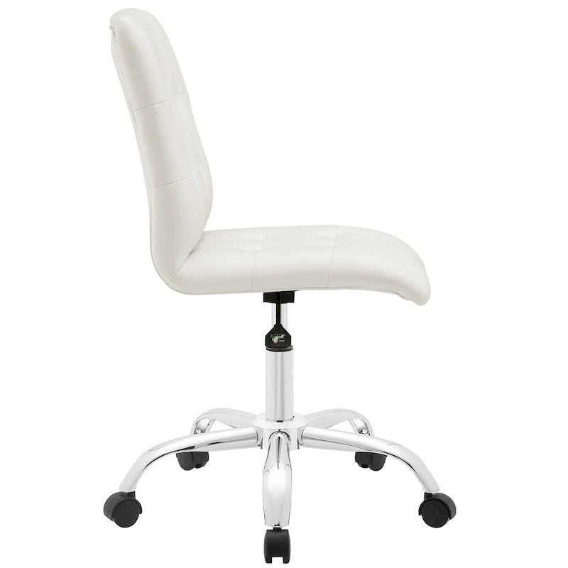 Chaise de bureau sans accoudoirs à dossier mi-hauteur capitonnée