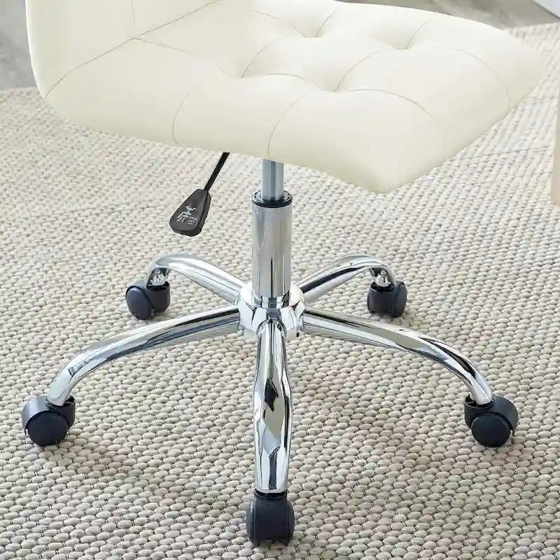 Chaise de bureau sans accoudoirs à dossier mi-hauteur capitonnée