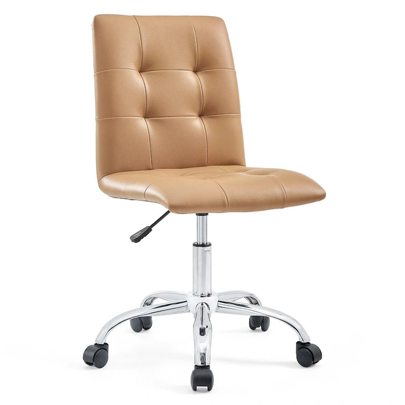 Chaise de bureau sans accoudoirs à dossier mi-hauteur capitonnée