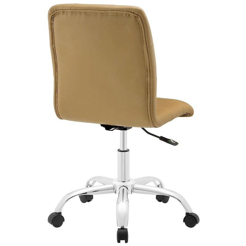 Chaise de bureau sans accoudoirs à dossier mi-hauteur capitonnée