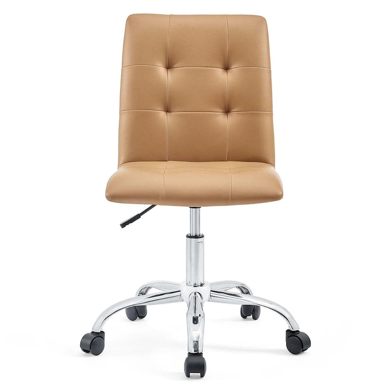 Chaise de bureau sans accoudoirs à dossier mi-hauteur capitonnée