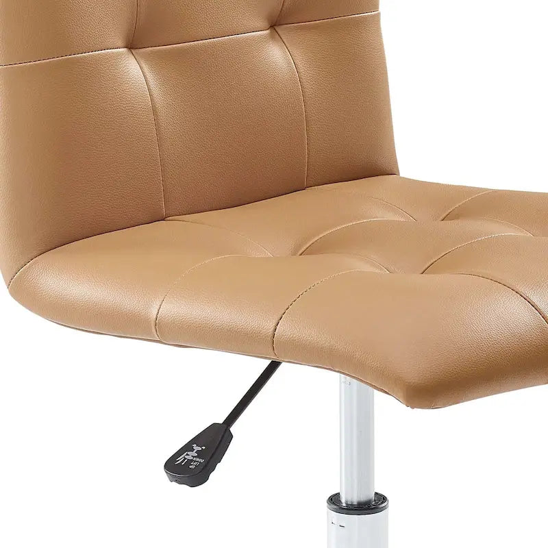 Chaise de bureau sans accoudoirs à dossier mi-hauteur capitonnée