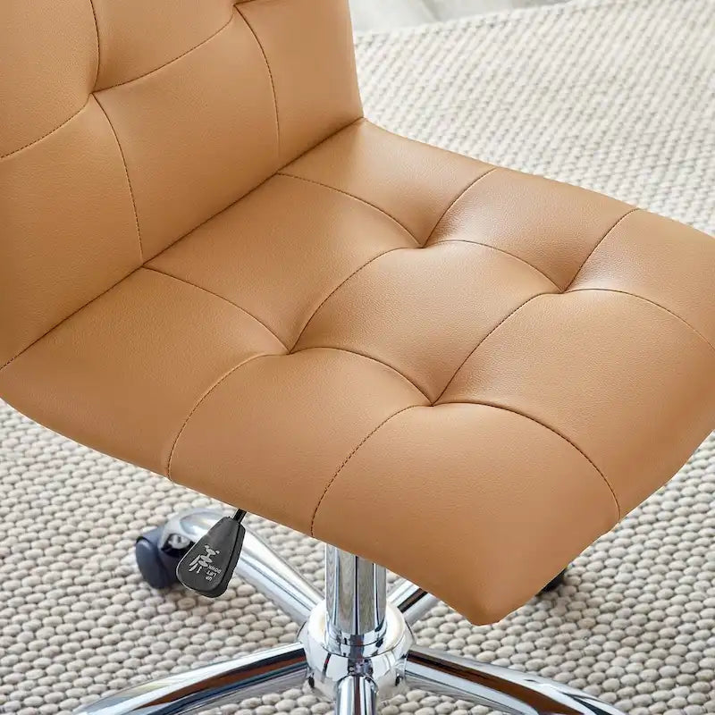 Chaise de bureau sans accoudoirs à dossier mi-hauteur capitonnée